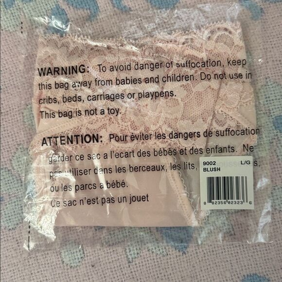 NWT SZ L Montelle Thong 9002 Blush Pink - Picture 3 of 3